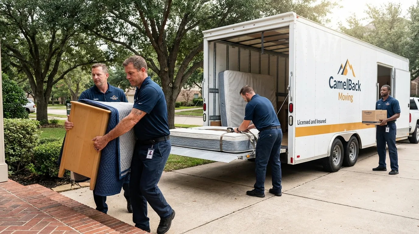 Crew loading residential truck for cross-state move from Mechanicsburg, OH