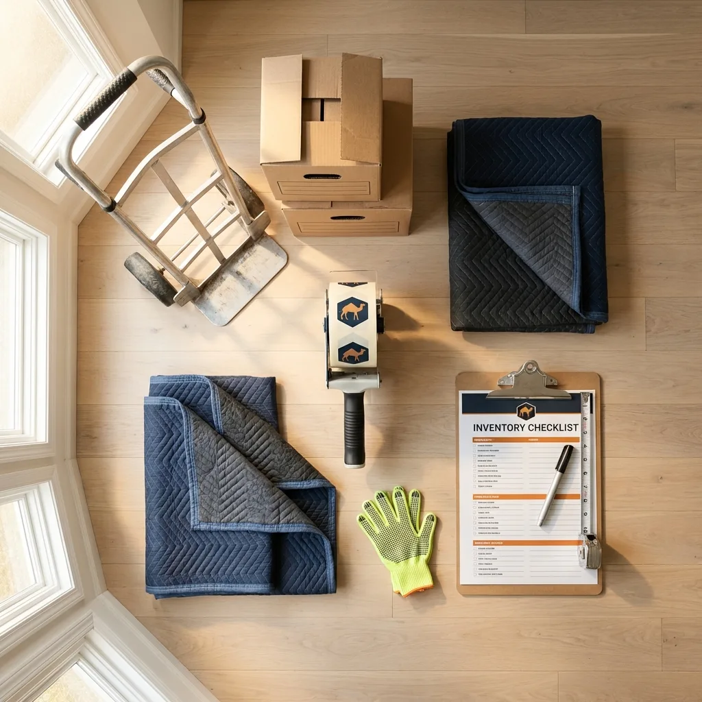 Professional moving supplies and packing materials layout for Mechanicsburg residential relocations