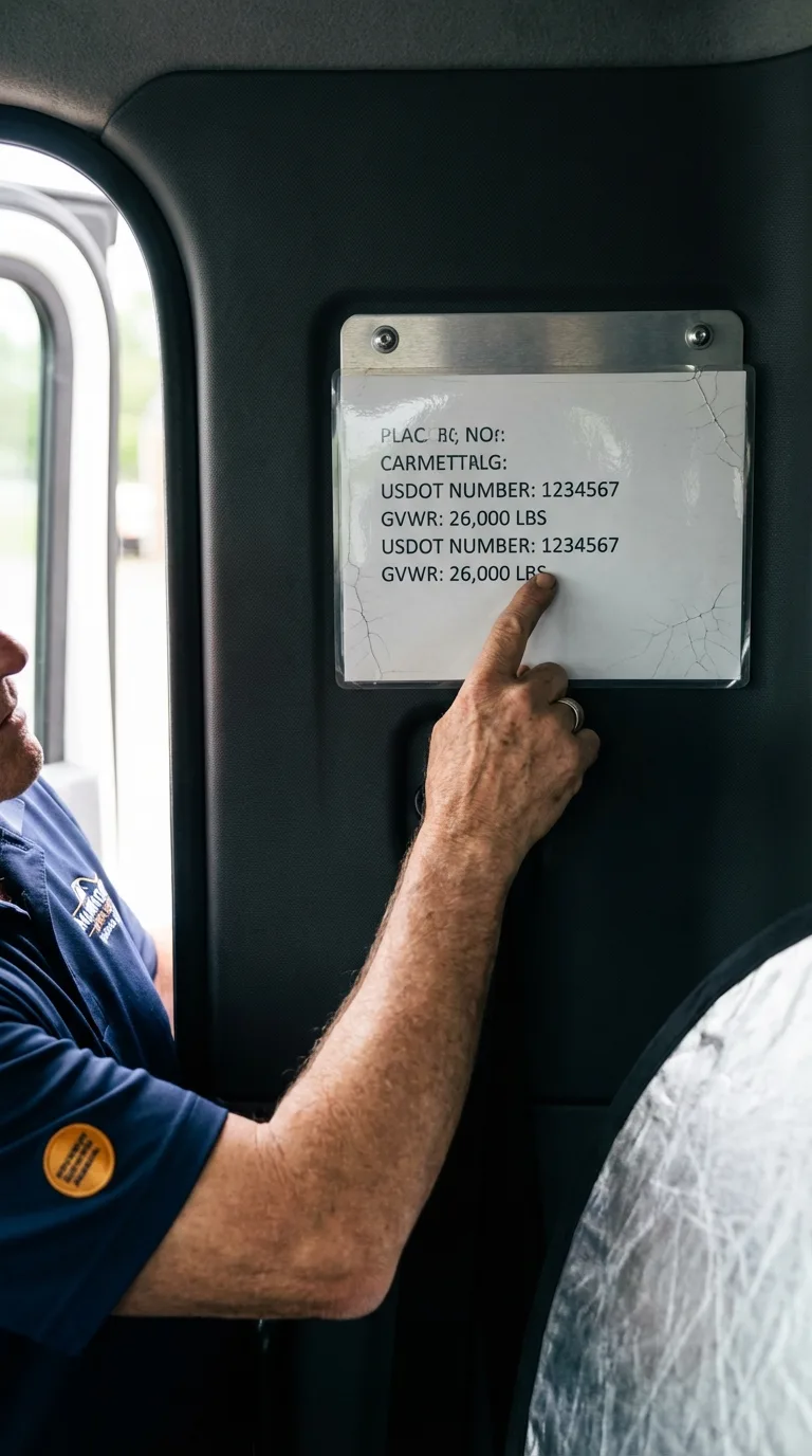USDOT licensing placard verification in Mechanicsburg